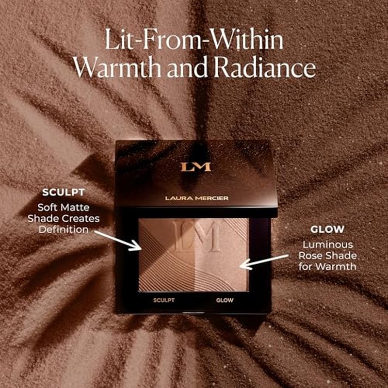 Laura Mercier Bronze Color Infusion, 12HR Long Wear, Talc-Free Bronzer Powder, Skin-Smoothing, Lightweight and Breathable, Natural Glow, Duo with Matte and Luminous Finishes