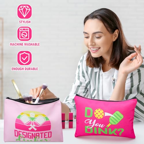 Paterr 12 Pieces Dink Ball Makeup Bags Sports Cosmetic Bag Funny Travel Organizer Zipper Pouch Dink Ball Lovers Gifts Christmas Gifts for Women Girls(Fashion Style)