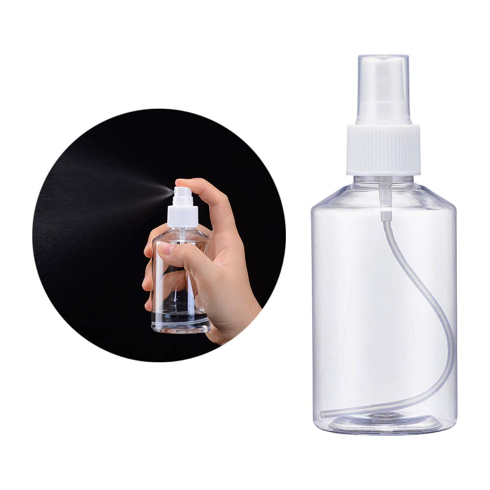 Pandahall 15Pcs Fine Mist Spray Bottles Empty Plastic Reusable Bottles with Pumps Clear 150ml/5oz for Essential Oils, Face Spray, Hair Spray, Travel