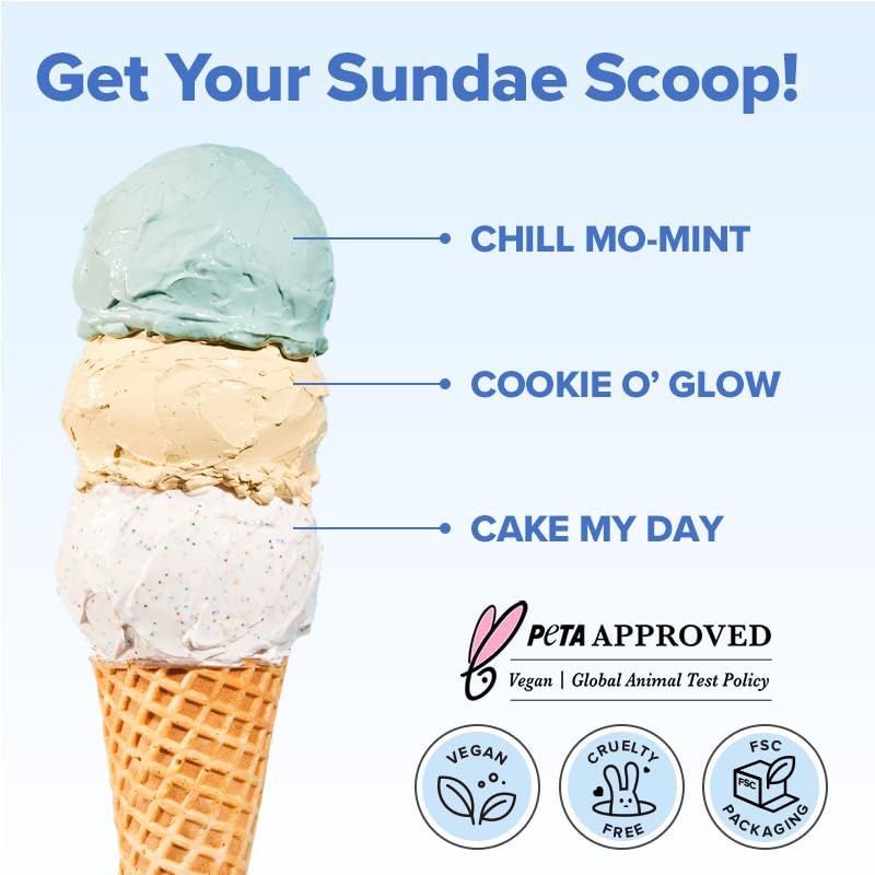 I DEW CARE Wash Off Face Mask Set - Sundae Scoop | Hydrating & Soothing Skincare Kit for Teens
