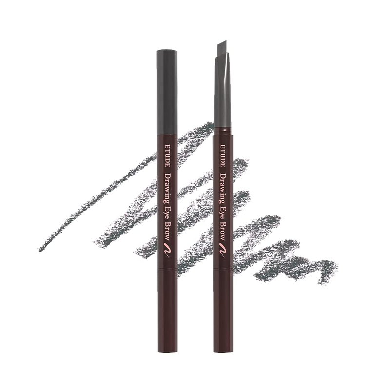 ETUDE Drawing Eye Brow, Eyebrow Pencil, Microblading, Long Lasting, Soft Textured Natural Daily Look, Korean Makeup, Beauty, Dark Gray (0.008 Ounce)