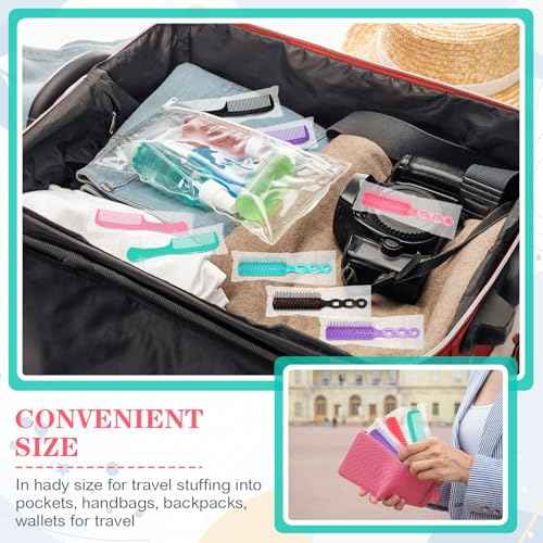 Baderke 144 Pack Individually Wrapped Hair Brushes Combs Set for Homeless, Detangling Brush Widen Combs for Curly Hair Suitable for Women Men Shelter Nursing Hotel Church Charity Supplies(4 Colors)