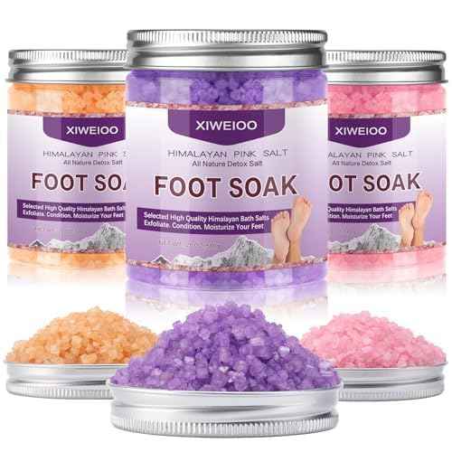 Himalayan Pink feet soka Salt 3 Set Kit Lavender Scent Orange Scent Rose Scent Foot Soak Salts with Epsom Set-Foot Athletes Foot spa Itching,Foot Bath Salt Tea Tree Oil Foot Care
