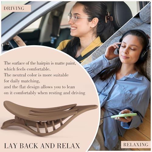 obeoby 8 Pcs Flat Hair Clips, Neutral Color Flat Claw Clips 2 Styles Hair Claws for Women Girls Medium Hair Volume French Hair Barrettes Accessories