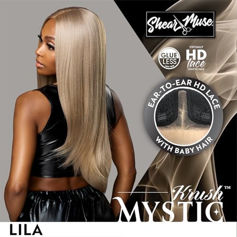 Sensationnel Shearmuse Mystic Krush Lacewig - Lila Glueless Synthetic Preplucked Hairline Deep Laceparting Hand Tied (MUSHROOMBLONDE)