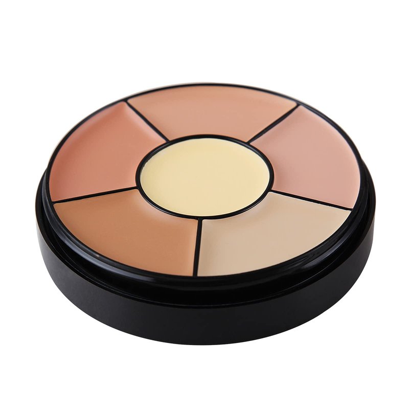 MEICOLY 6 Shades High Coverage Concealer,Tattoo Cover Palette,Bruise Kit Cover Up Makeup, Age Spots, Vitiligo, Birthmarks,with 8 pcs White Makeup Sponges