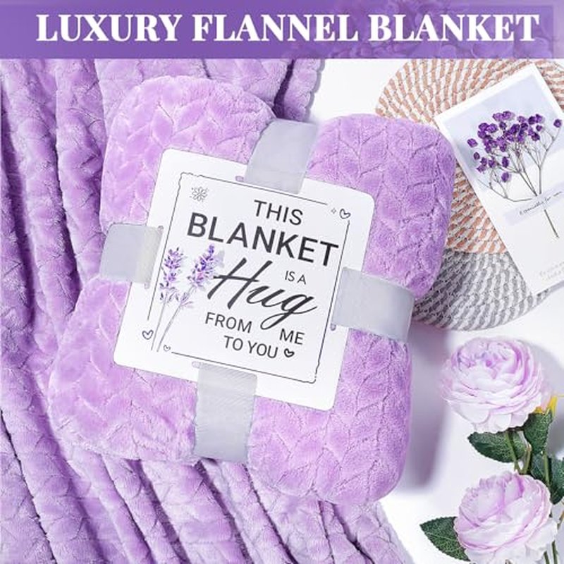 Birthday Gifts for Women Self Care Gifts Get Well Soon Gifts, Lavender Relaxing Spa Gifts Basket Care Package w/ Flannel Blanket 40 oz Tumbler, Unique Mothers Day Gifts for Mom Her Friend Sister Wife