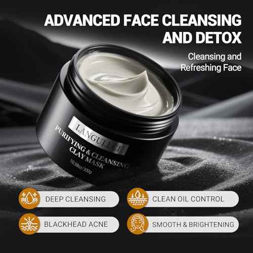 Purifying Kaolin Clay Mask & Mud Face Mask - Blackhead Remover, Oil Control for Sensitive/Oily/Dry Skin | Detoxifying Scrub & Pore Cleaner | Helps Reduce Pores & Acne | 10.5oz