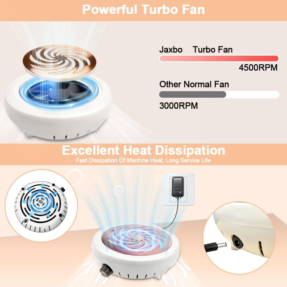 Nail Dust Collector - Compact Vacuum with Cleaner Brush & Reusable Filter | Ideal for Acrylic Nail Polishing, Home & Salon Use