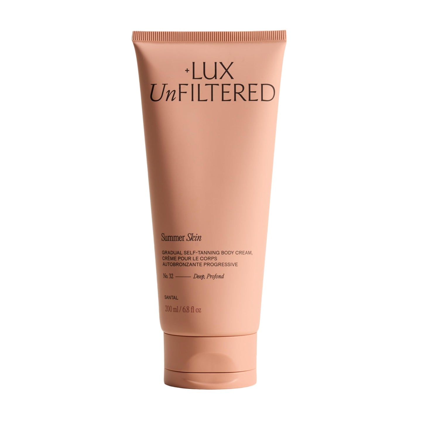 + Lux Unfiltered N°32 Summer Skin Deep Gradual Self Tanner, Hydrating Self Tanning Lotion - Shea Butter & Squalane - Non-Sticky, No Transfer, Natural-Looking Tan - Vegan Sunless Tanner - Santal