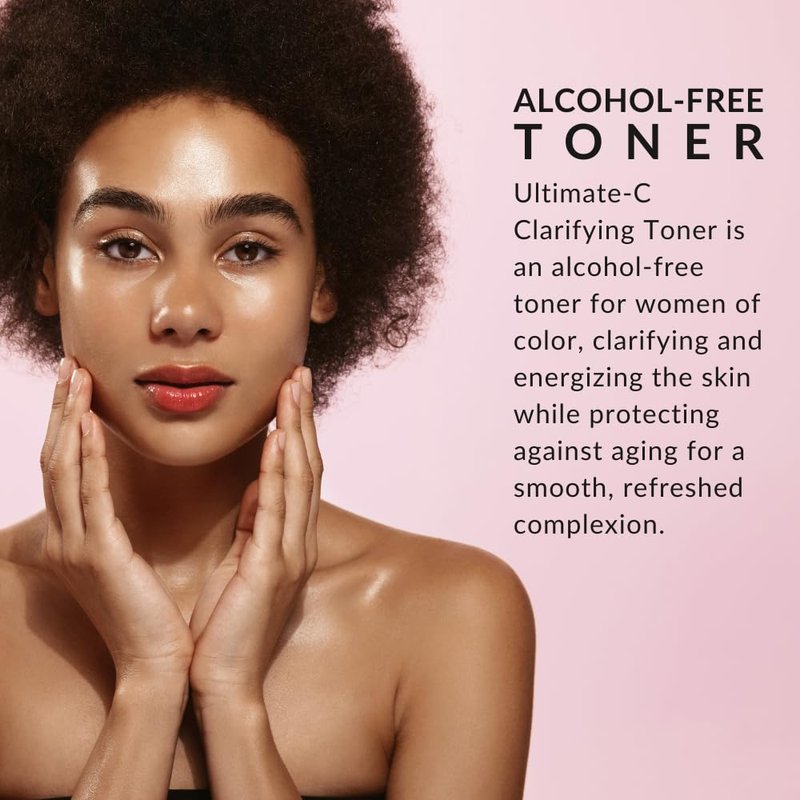 Ultimate-C Clarifying Toner by Flori Roberts, Facial Toner for Women of Color or Deeper Skin Tones, Protects Against Signs of Aging, Refreshing, Hydrating, Calming, Alcohol-Free