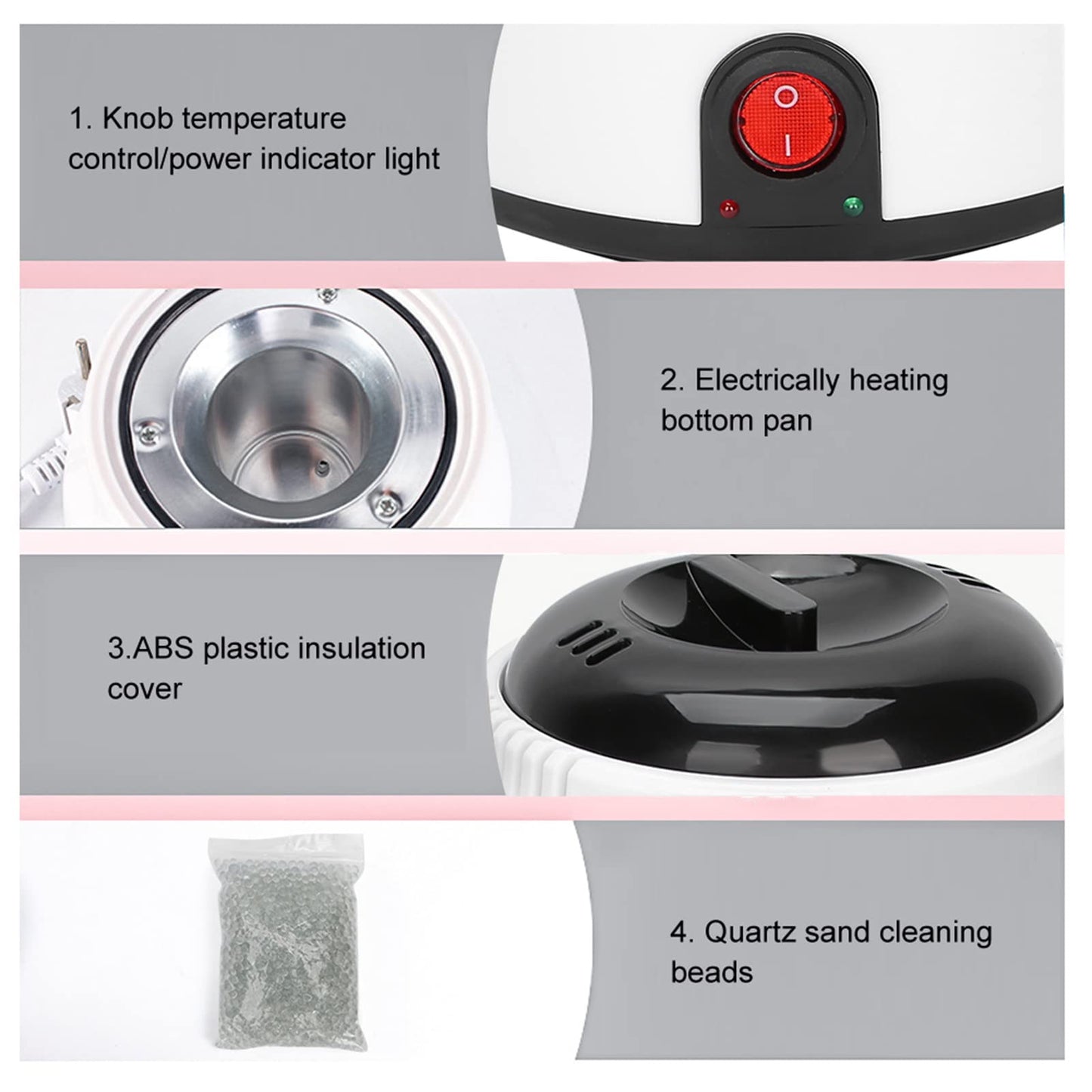 Instrument Sterilizer, Metal Tools Hot Air Sterilizer With Quartz Sand, Sterilizer Container Disinfector for Scissor Tweezers Nail Art Tools