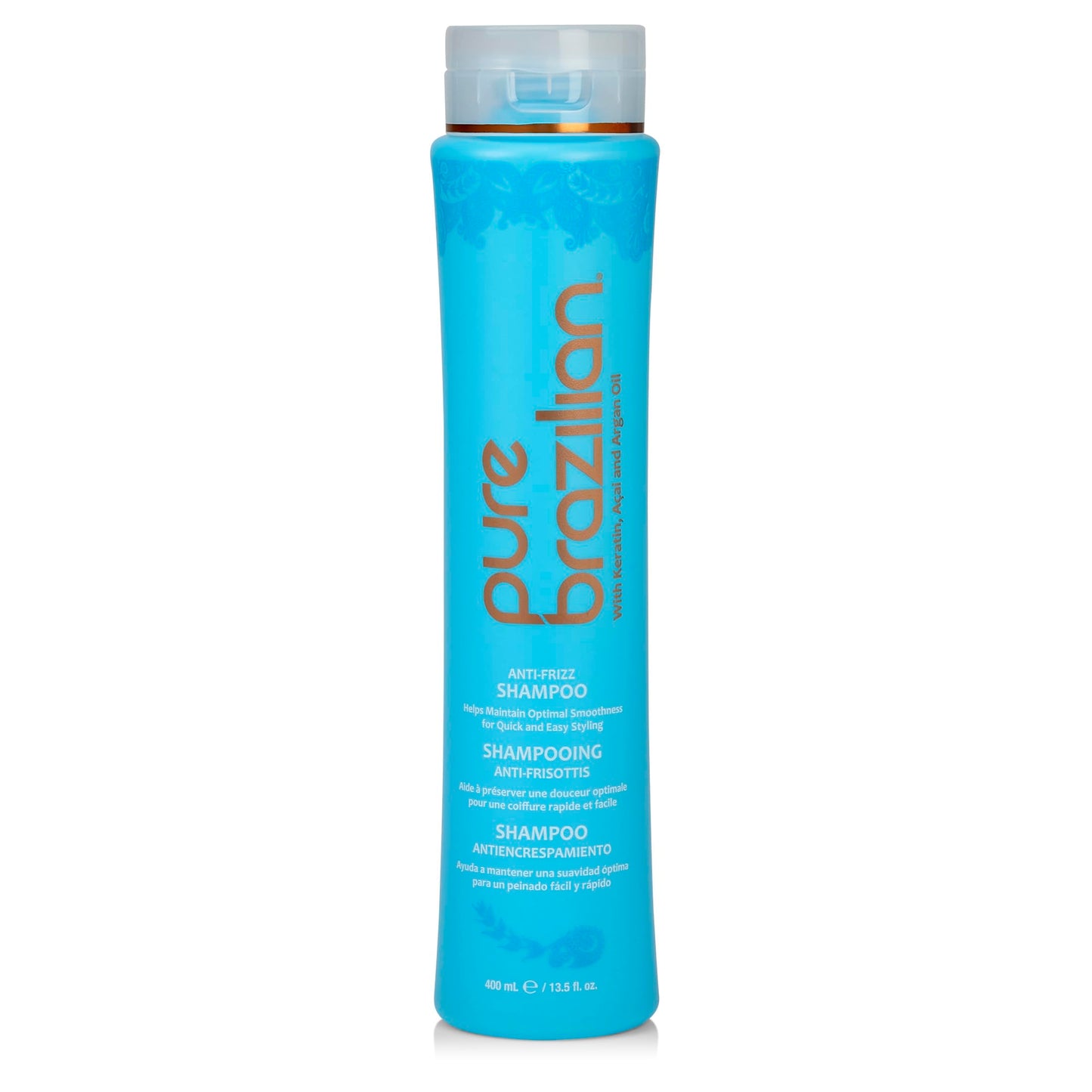 Pure Brazilian - Anti Frizz Daily Shampoo - Salt-Free, Color Safe, With Keratin, Argan Oil, and Acai to Prolong Treatment and Keep Hair Smooth For Longer
