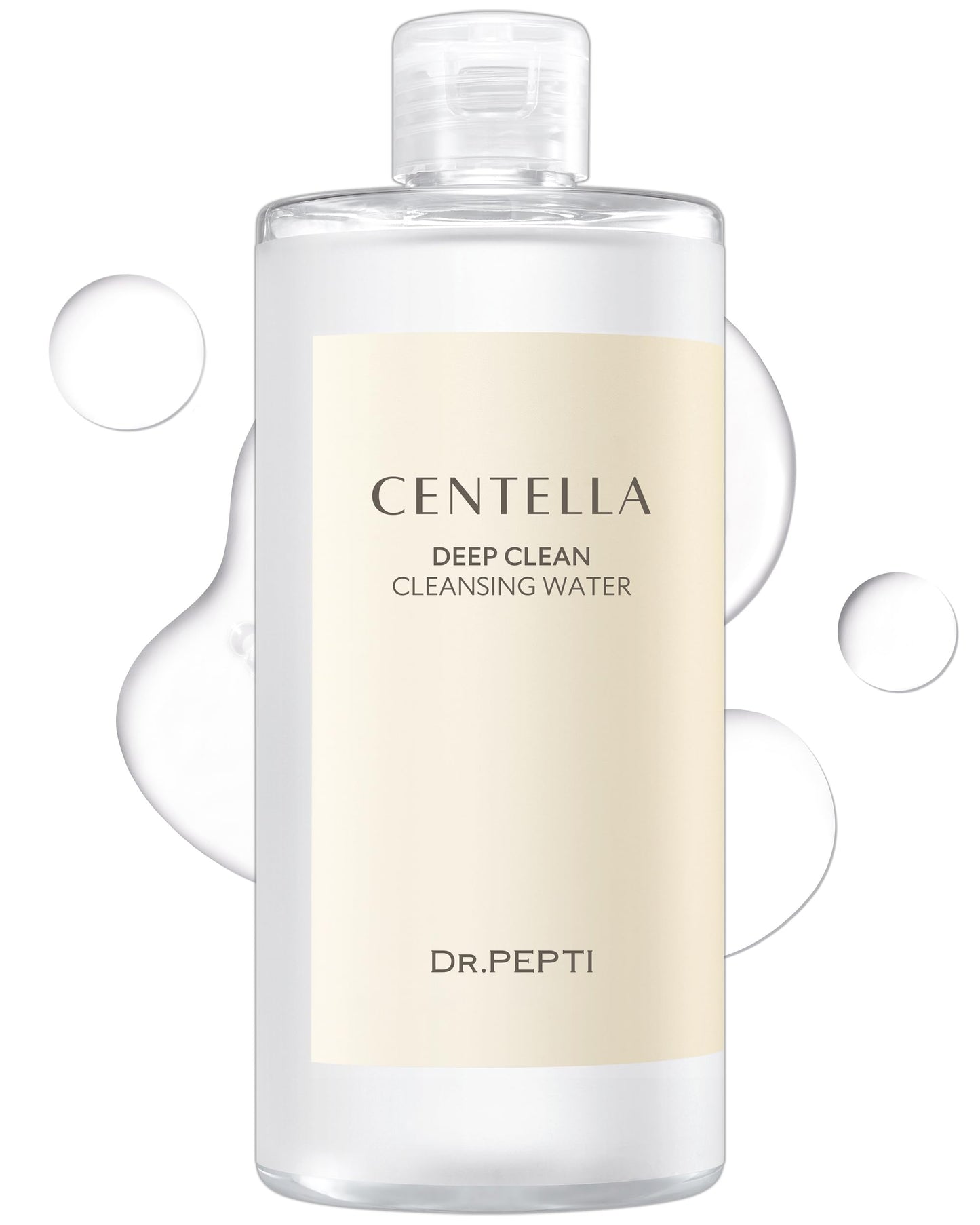 dr.pepti Centella Micellar Cleansing Water, LHA Makeup Remover, 13.5 fl oz