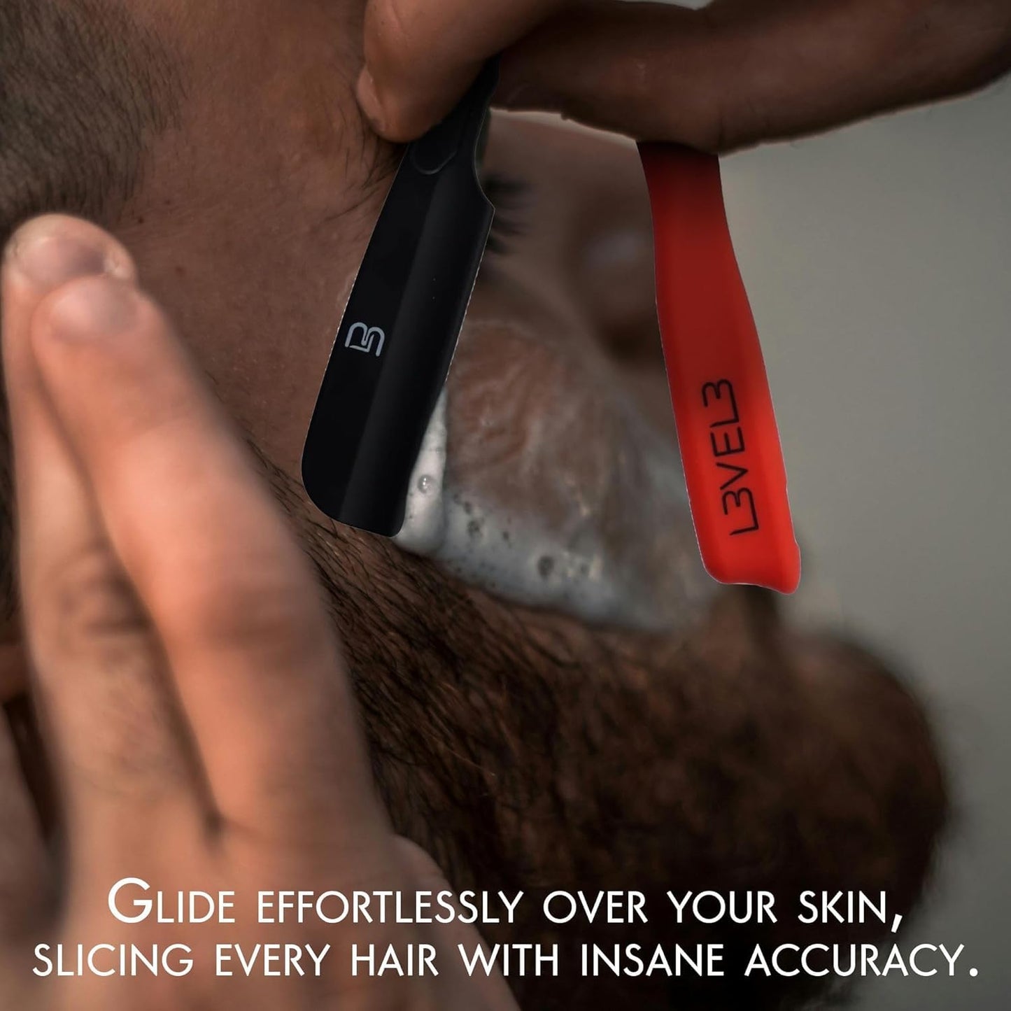 L3 Milly Razor - Fast and East to Assemble - Excellent Grip and Control - Straight Razor Holder- Level Three Razor Holder Black