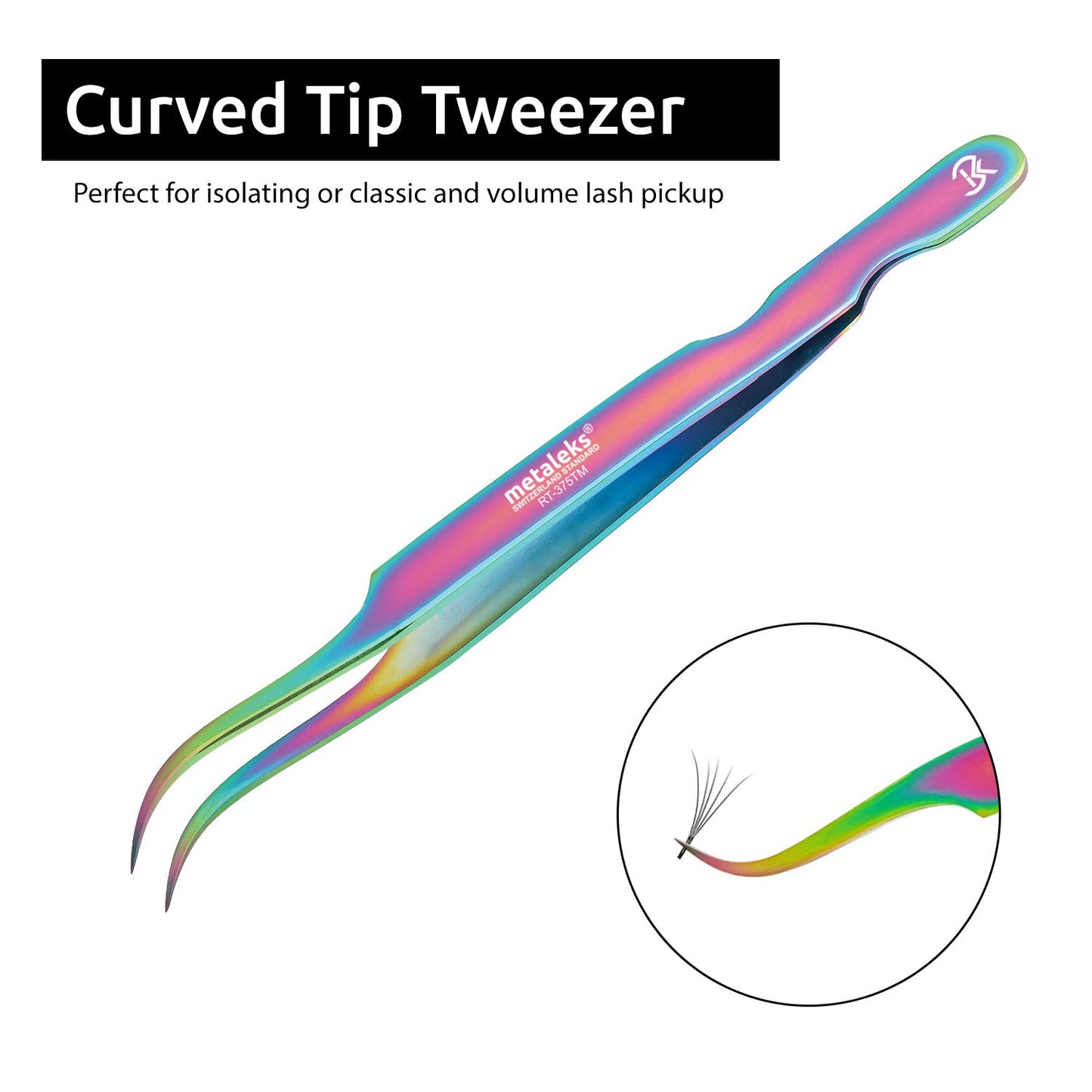 3 Pcs Russian Volume Japanese Stainless Steel Tweezers for Eyelash Extension (Multi Titanium Coated.)