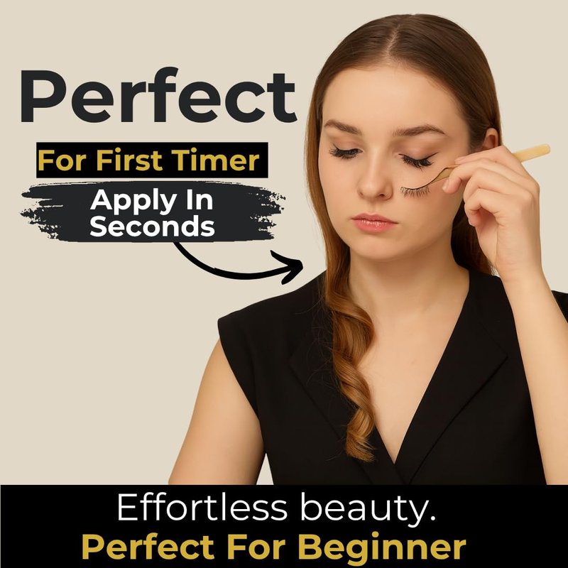 3D08 False Eyelashes - Super Lightweight, Natural Look, Comfortable Band | 4 Pairs for All Eye Types