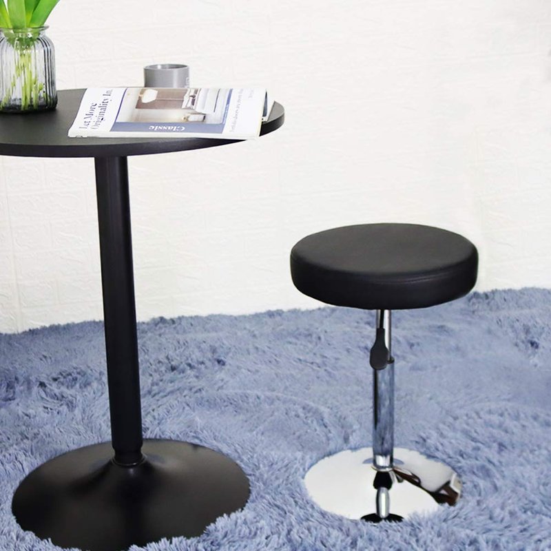 FURWOO Black Short Shop Stool - Height Adjustable Swivel Chair Stool for Office,SPA,Salon,Manicure and Tattoo Stations Small