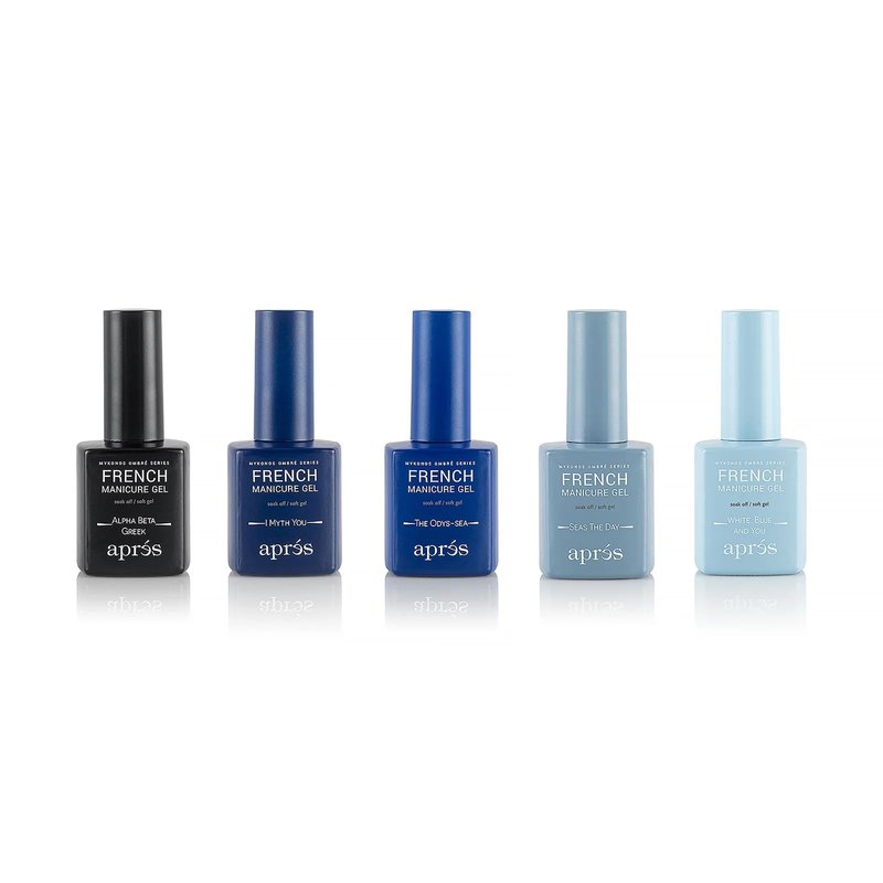 Apres Nail French Manicure Set - Mykonos | Includes 5 Ombre Color | Each Bottle 15mL / 0.5 Fl Oz | 2022 Version