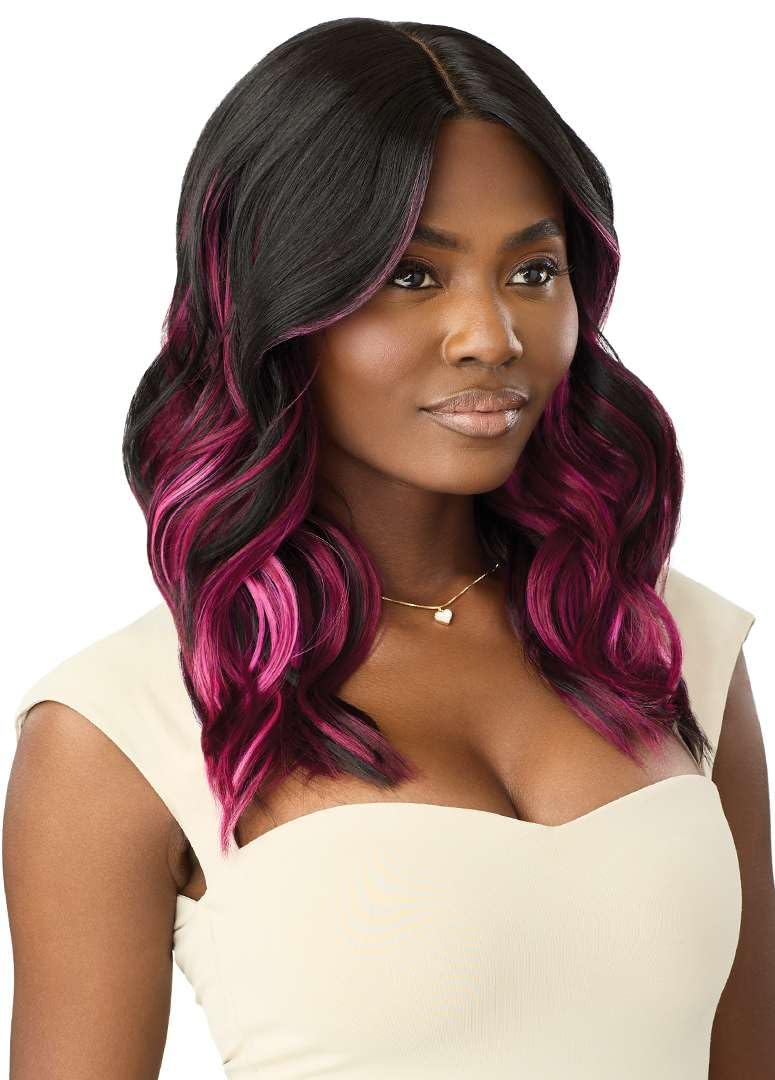 Outre Lace Front Wig - Color Bomb - CB 101 (1B/UL PLUM WINE)