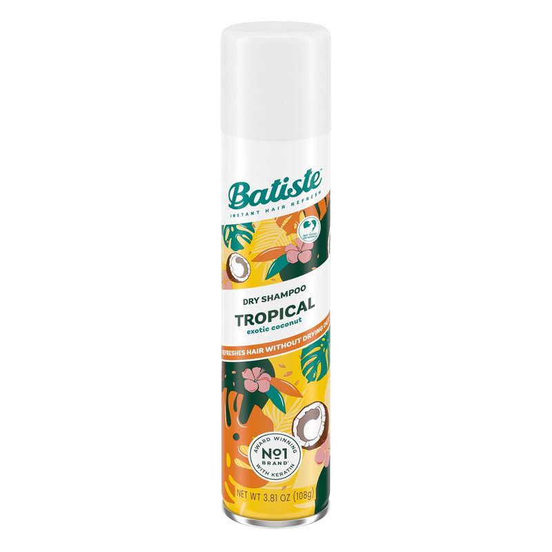Batiste Tropical Dry Shampoo - Waterless Formula for Fresh Hair | 3.81oz, 3 Pack