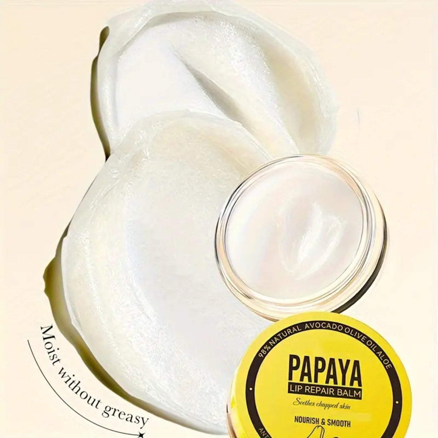 Hydrating Lip Balm for Dry, Cracked Lips - Lip Repair Moisturizer Cream with Papaya Extract for Long-Lasting Moisturizing Smoothing and Softening Suitable for Day & Night Use,6g