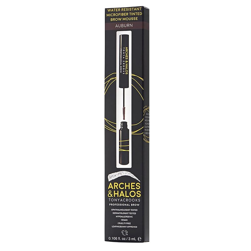 Arches and Halos Microfiber Tinted Brow Mousse - Richly Pigmented Eyebrow Shaper - Water Resistant Filler Pen - Vegan - Auburn - 0.11 oz