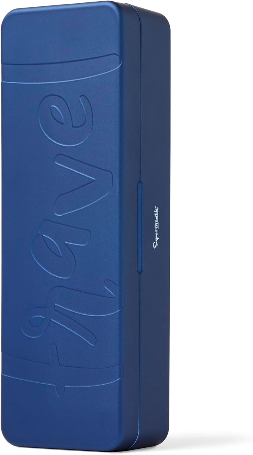 SuperMouth® Ultim8 Travel SmartCase™ - Compact UV Sanitizer for SmartBrush™ | Portable Oral Care Organizer - Sapphire Blue