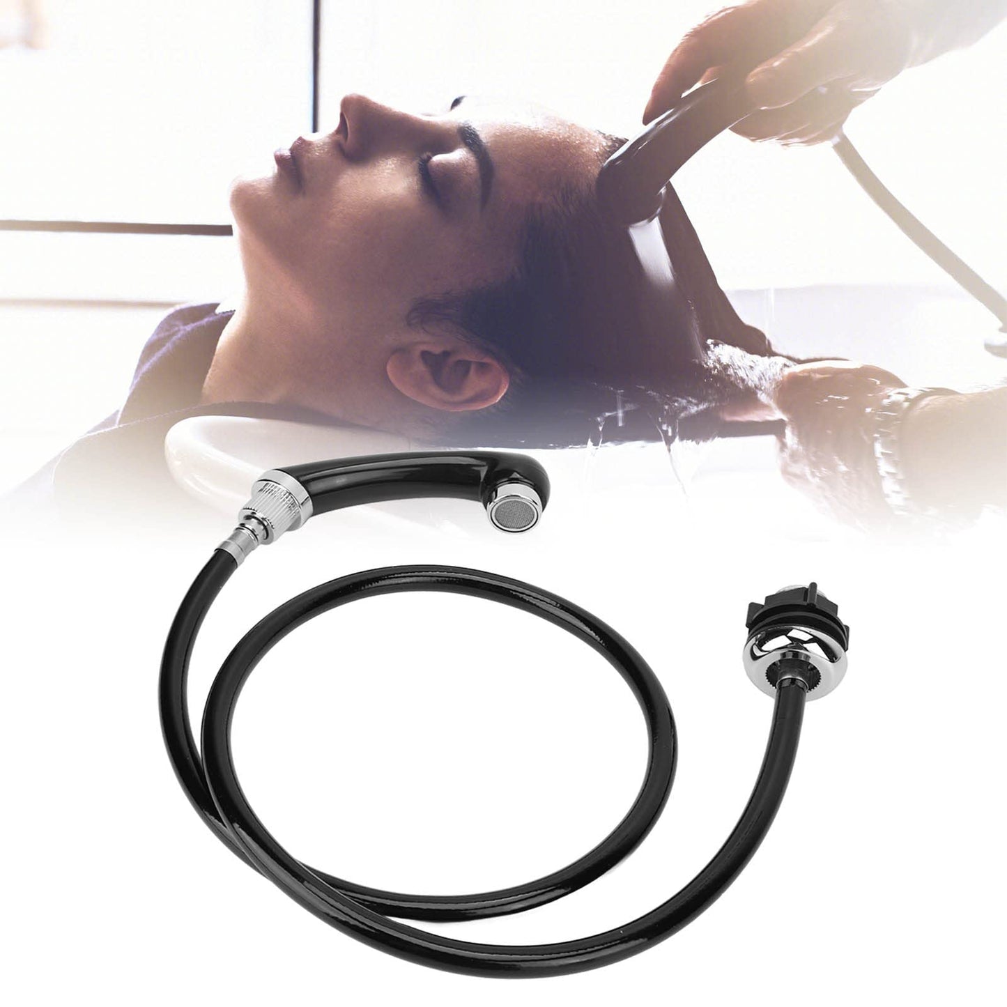 Professional Hair Salon Shampoo Bowl Shower Head with Hose Accessory, Non Pressurized Nozzle, Flexible Hose, for Barber Shop Shampoo Bed