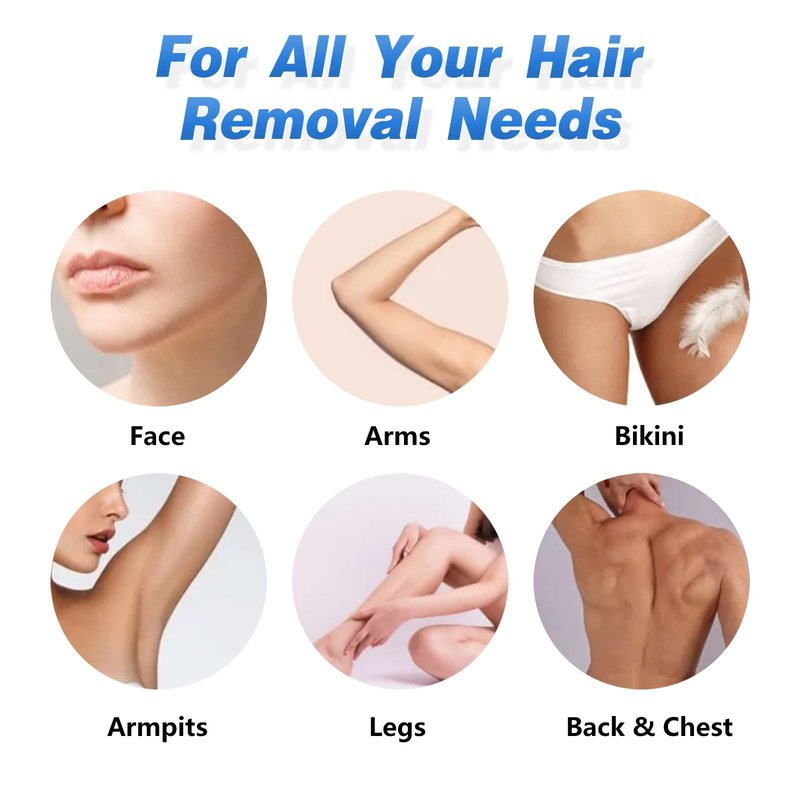 3LB Hard Wax Beads for Hair Removal, Blue Professional Stripless Wax for Coarse Hair, Bikini Brazilian Body Face, Sensitive Skin, Chamomile Scented, Salon & Home Waxing Refill with 5 Sticks
