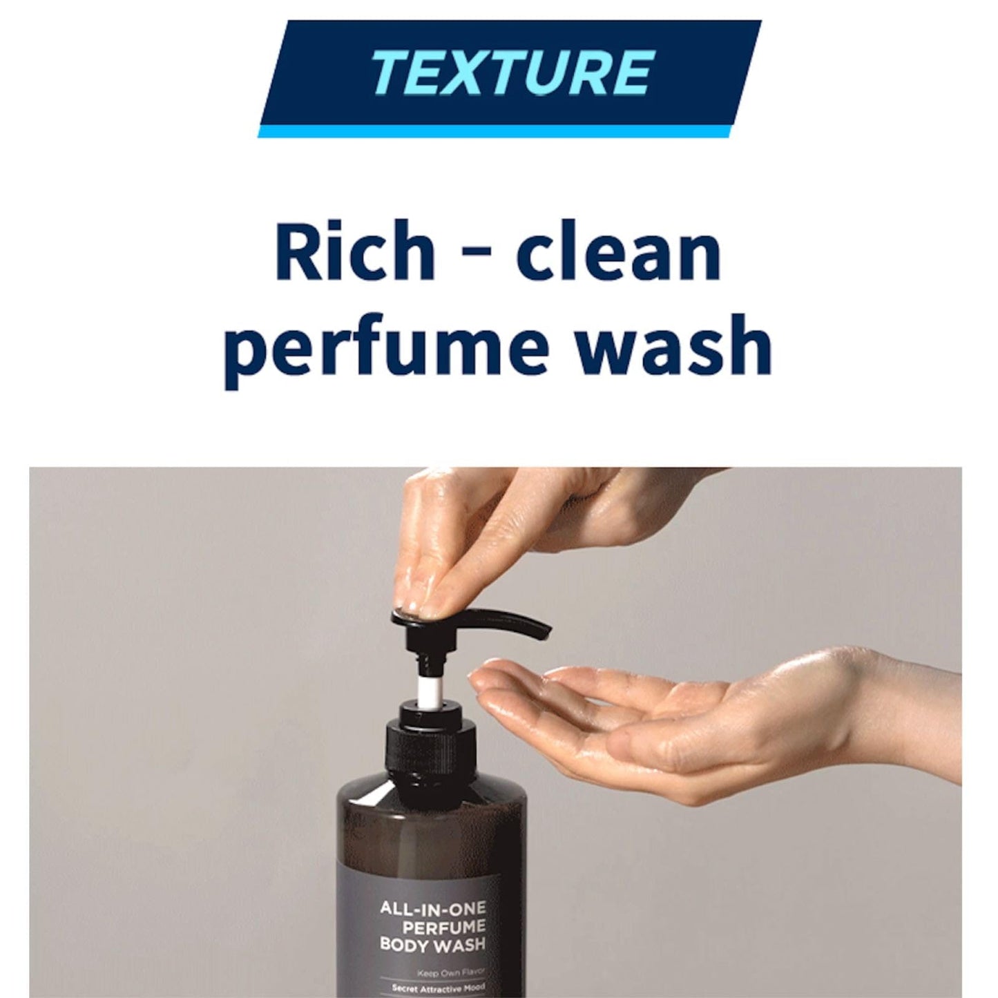 Foellie Homme All-In-One Perfume Body Wash 500ml, Fragrances Cleanser for Men