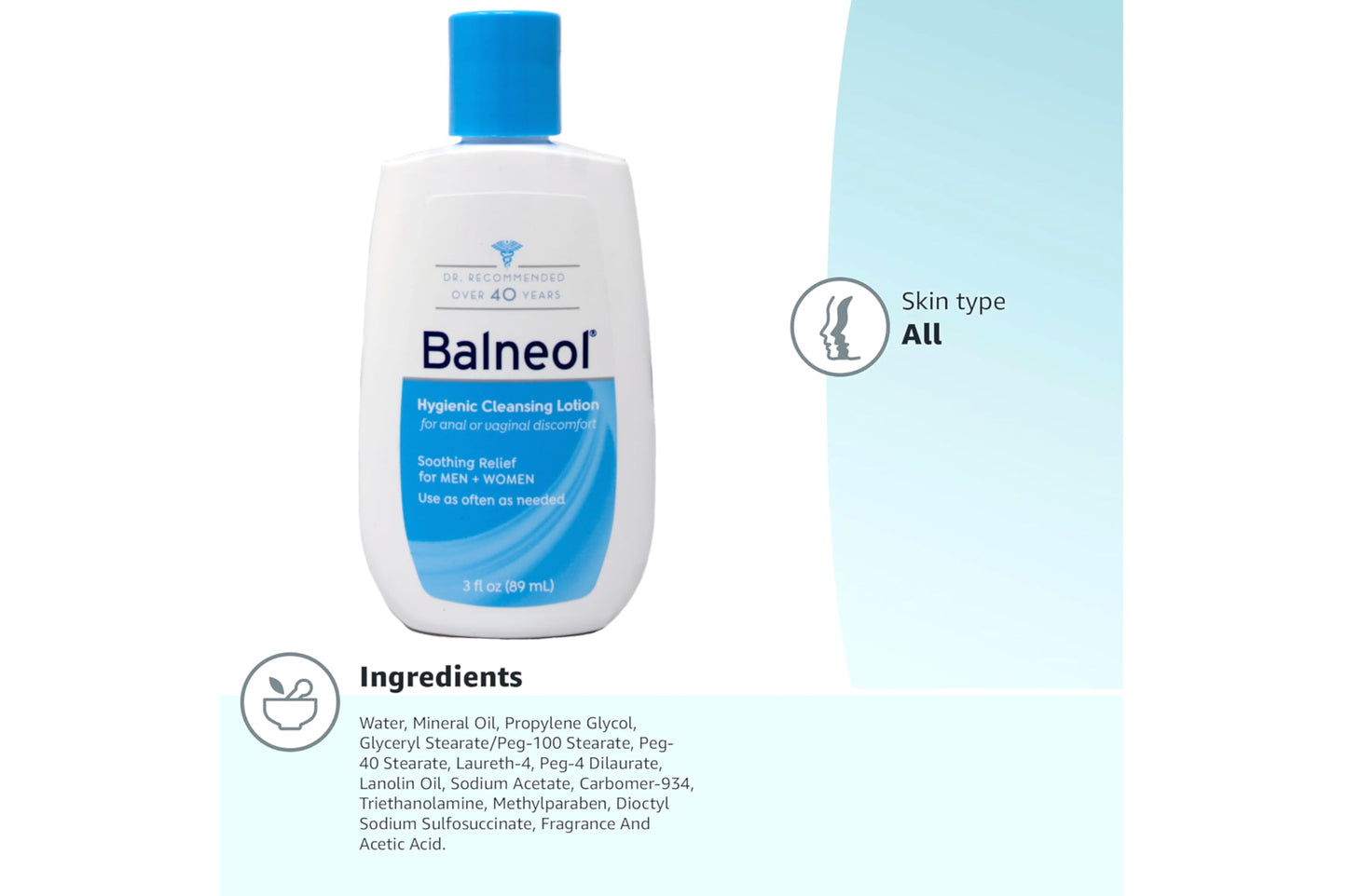 Balneol Hygienic Cleansing Lotion, 3.0 Oz - Buy Packs and Save (Pack of 4)