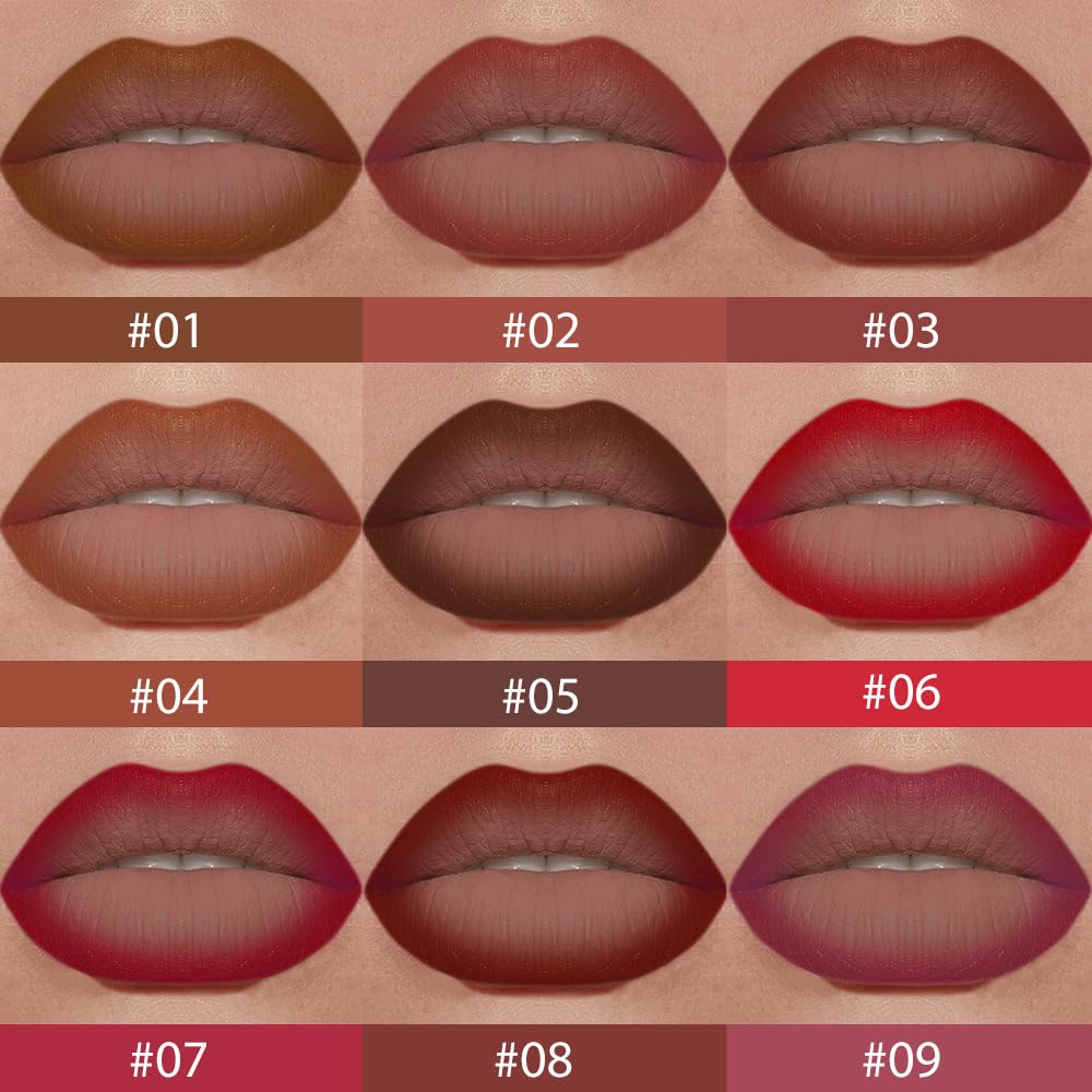 JUAAZIN 3Pcs Gradient Matte Lipstick Crayon Lip Liner pencil, Flawless Contour Gradual Ombre Effect lip Pencil, for Women Long Lasting Waterproof Smudge Proof Lipstick Pencil 01#+05#+08#