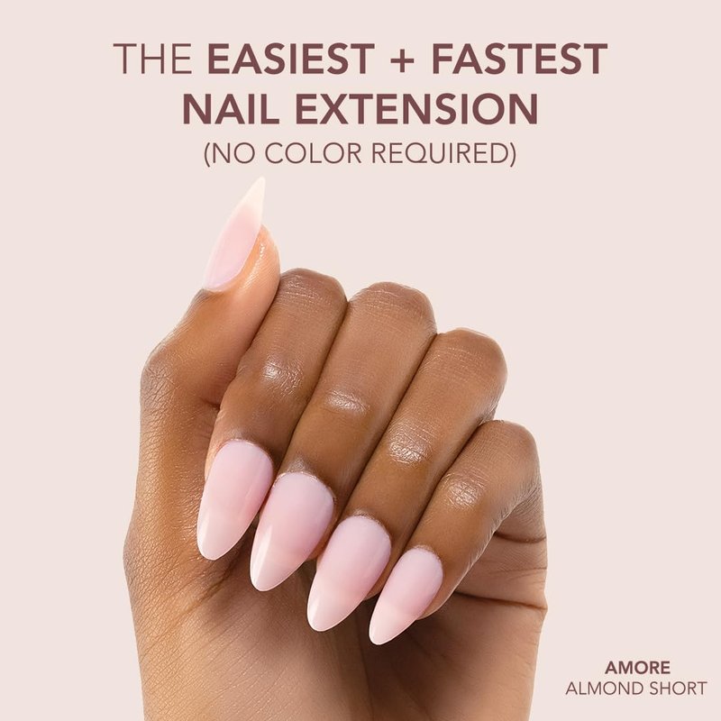 Kiara Sky Professional Nails *NEW* Cover Gelly Tip Case Soft Gel Nail Extensions (Short Almond - Amore)