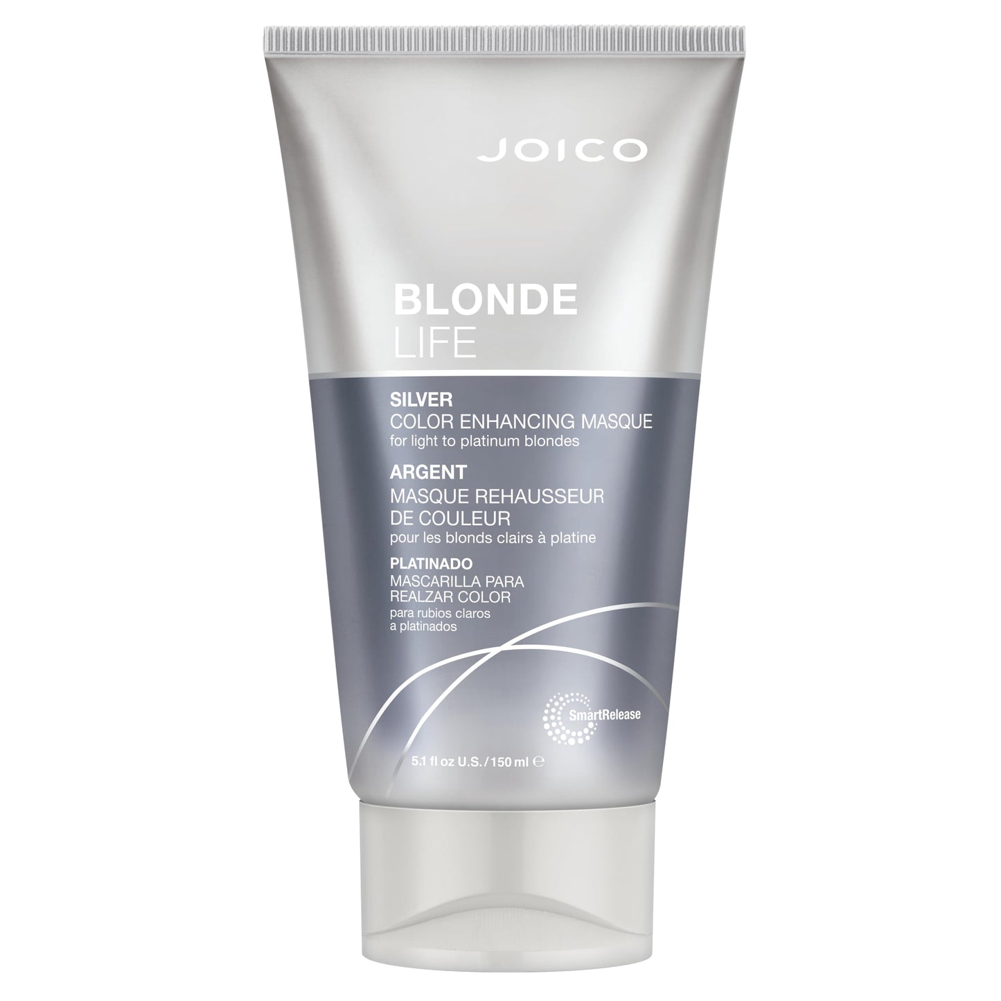 Joico Blonde Life Color Enhancing Masque | For Blonde Hair | Color Depositing Treatment | Maintain Unique Blonde Tones | Fortified With Monoi & Tamanu Oil | Silver| 5.1 Fl Oz