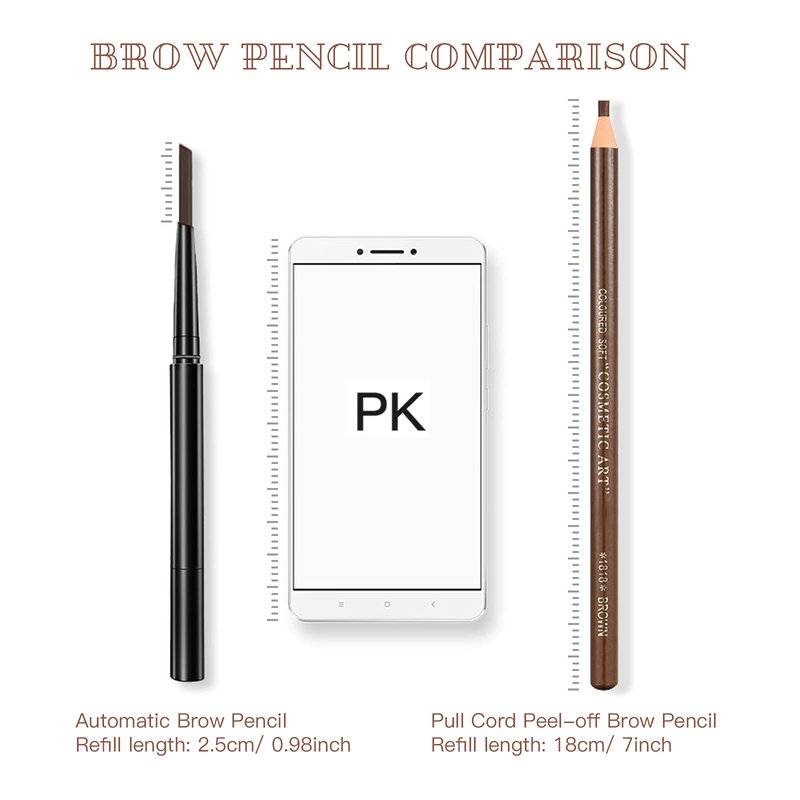LSxia Waterproof Eye-Brow Pen-cil Set, Pull Cord Peel-off Eyebrow Pencil Microblading Eyebrow Pen Supplies Kit, White Eye-Liner Pencil and Eyebrow Tool Tattoo Makeup (6+1 Brown+Dark Brown+Light Brown)
