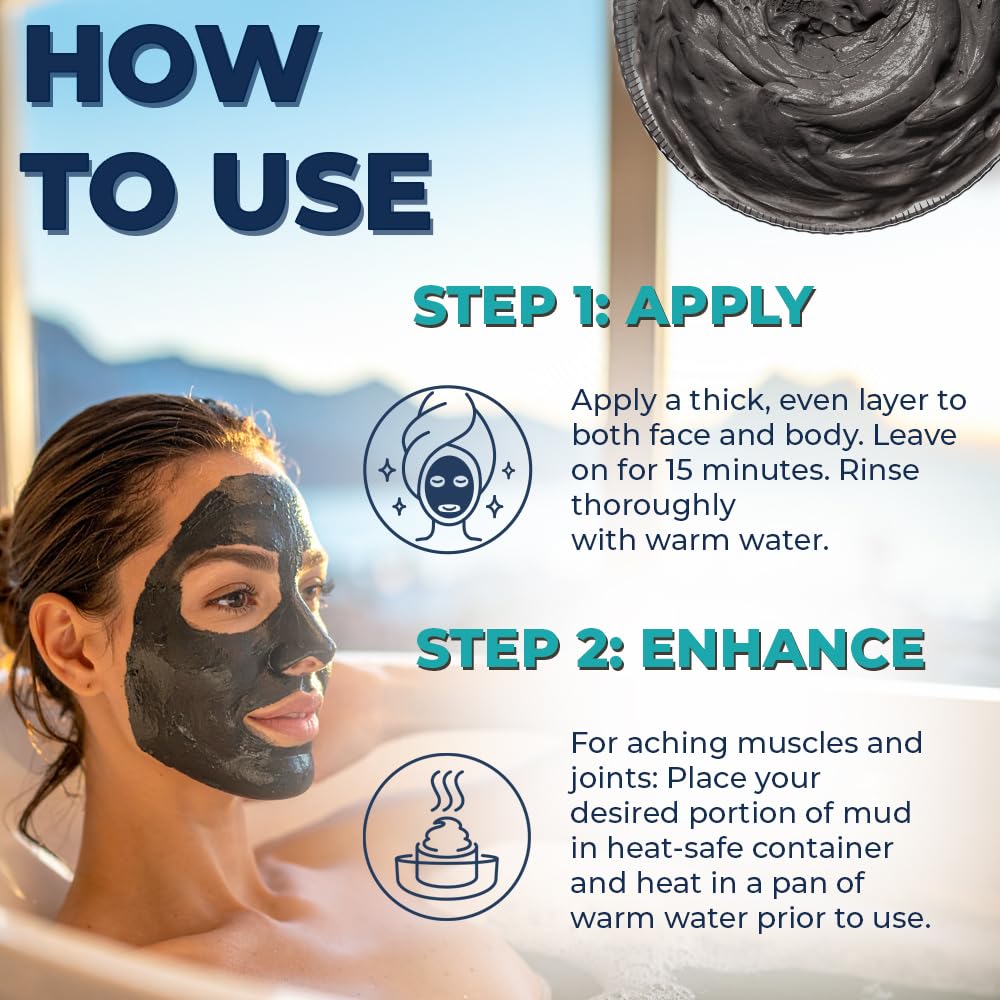 Natural Elephant Dead Sea Mud Mask (40oz (Pack of 4 9.9oz Jars))