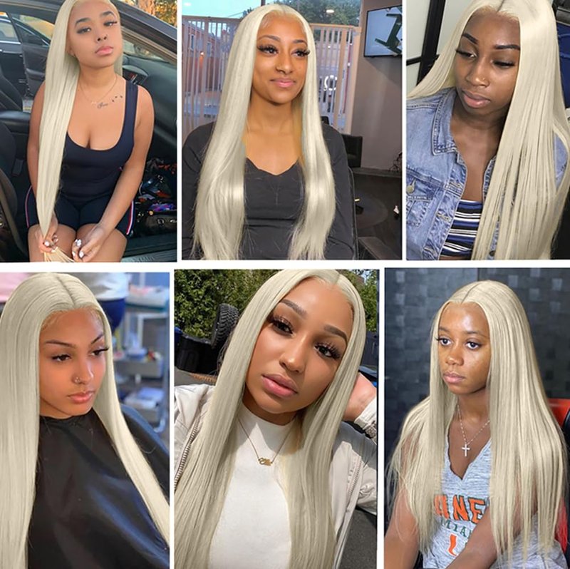 Vinmdonm Blonde Bundles Human Hair 613 Straight 3 Bundles 18 20 22 inch Unprocessed Brazilian Virgin Hair Ash Blonde Straight Bundle 150g