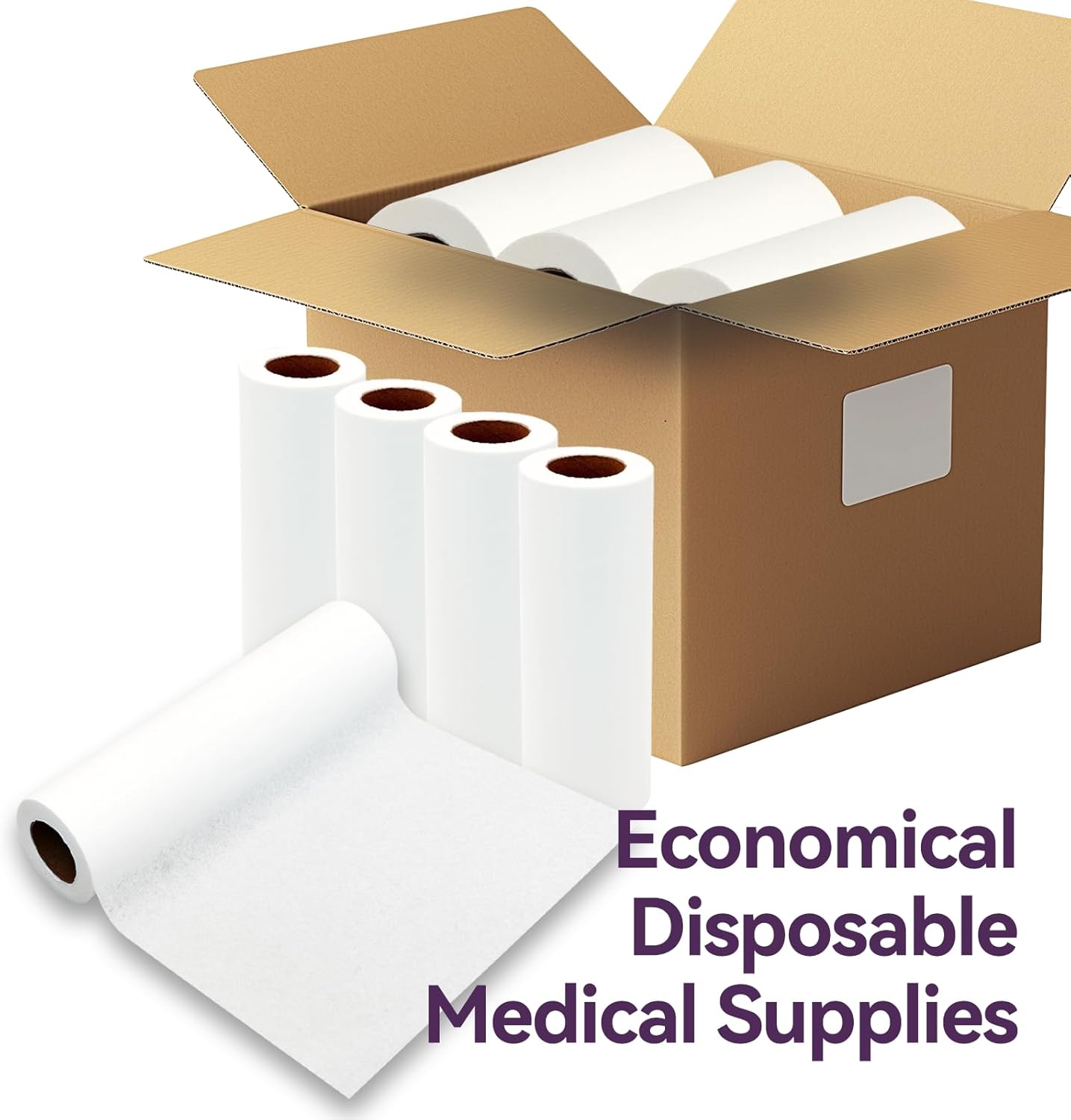 Headrest Rolls - 8.5" x 125' White Crepe Disposable Face Cradle Spool for Medical & Chiropractic Use