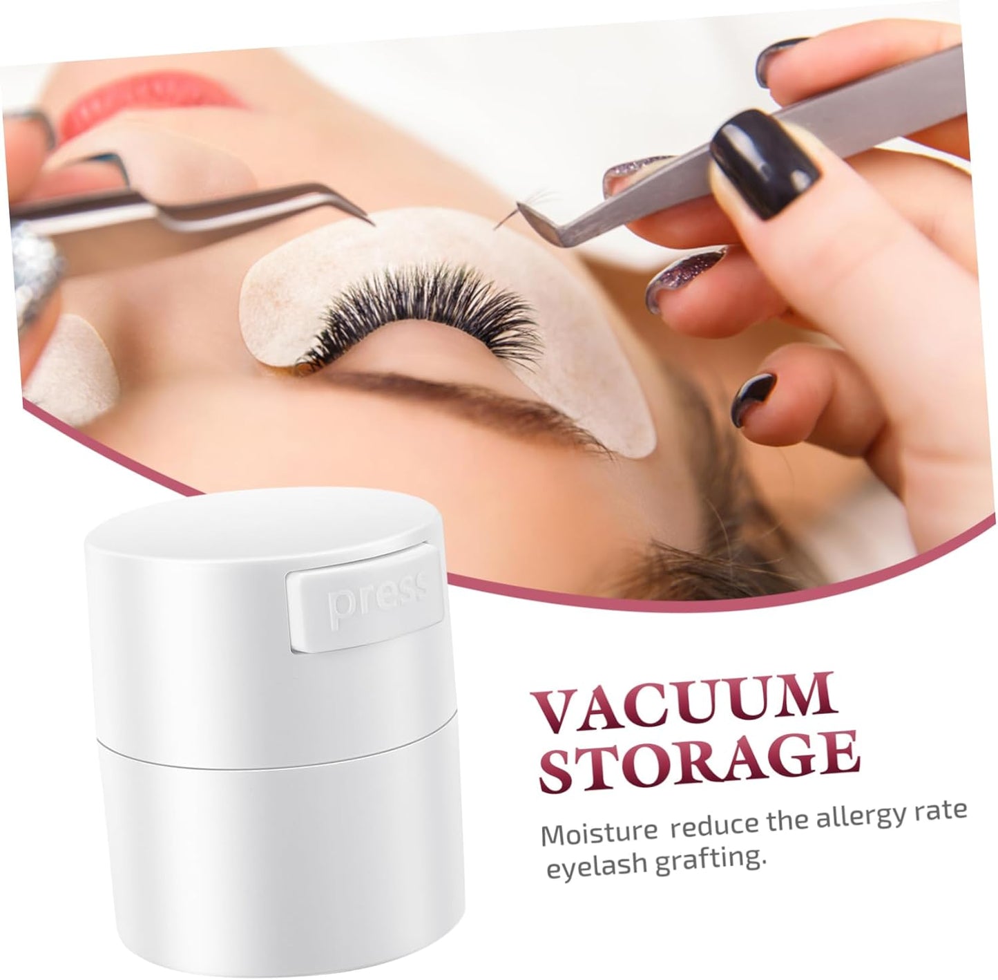 Eyelash Glue Jar - Sealed Eyelash Extension Container for Makeup | Cosmetic Storage Tank (White)