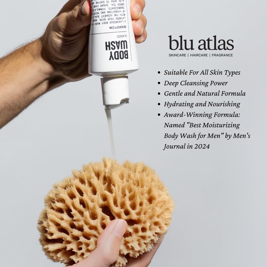 Blu Atlas Body Wash, 8oz - Sulfate-Free Gel Body Wash for Men, Moisturizing Formula Suitable for All Skin (Classic)