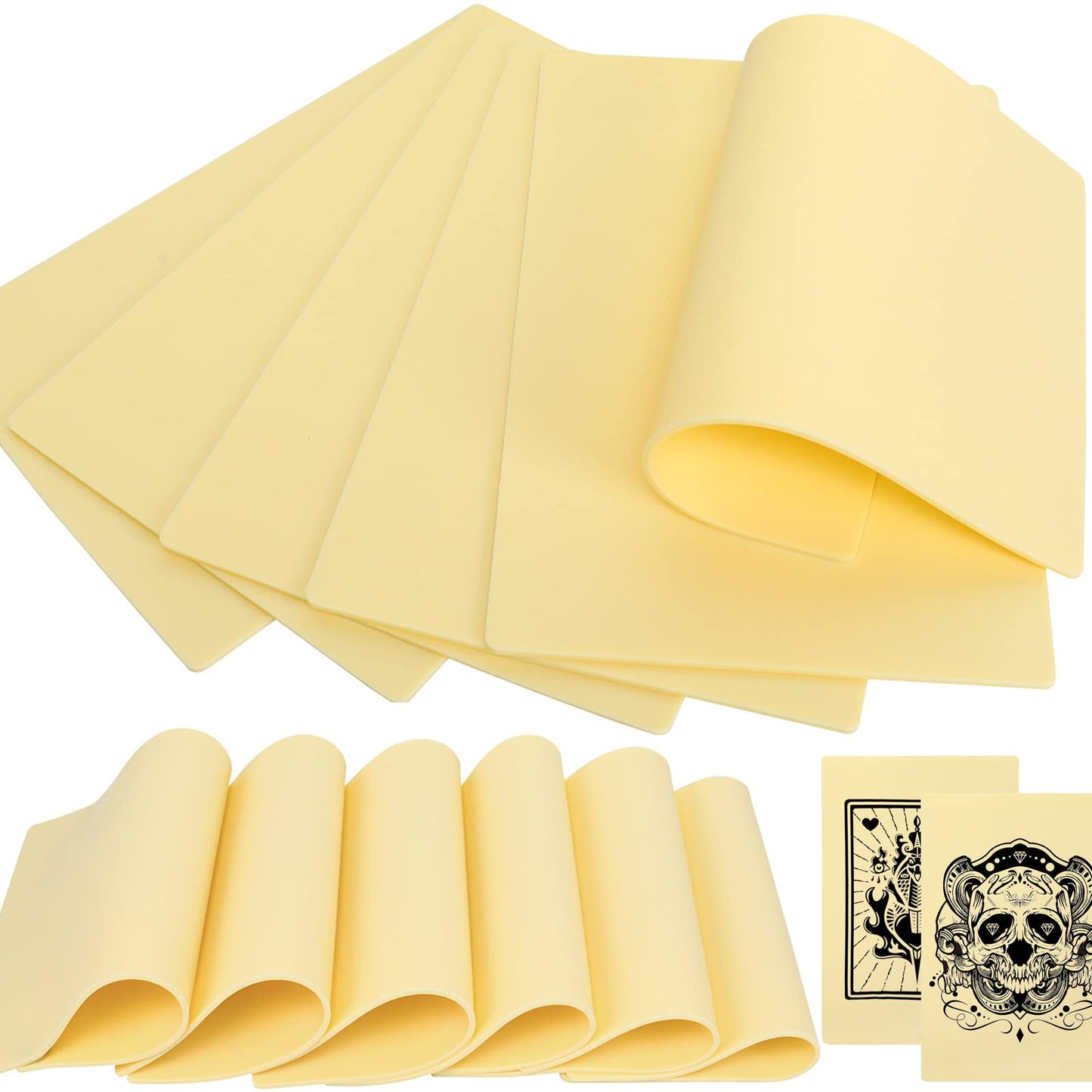 12 Pcs Tattoo Fake Skin Kit, 3mm 12x8in Thick Pound of Flesh Tattoo for Tattooing, Blank Tattoo Practice Skin for Tattoo Beginner & Experienced Tattoo Artist (12x8in-12pcs)