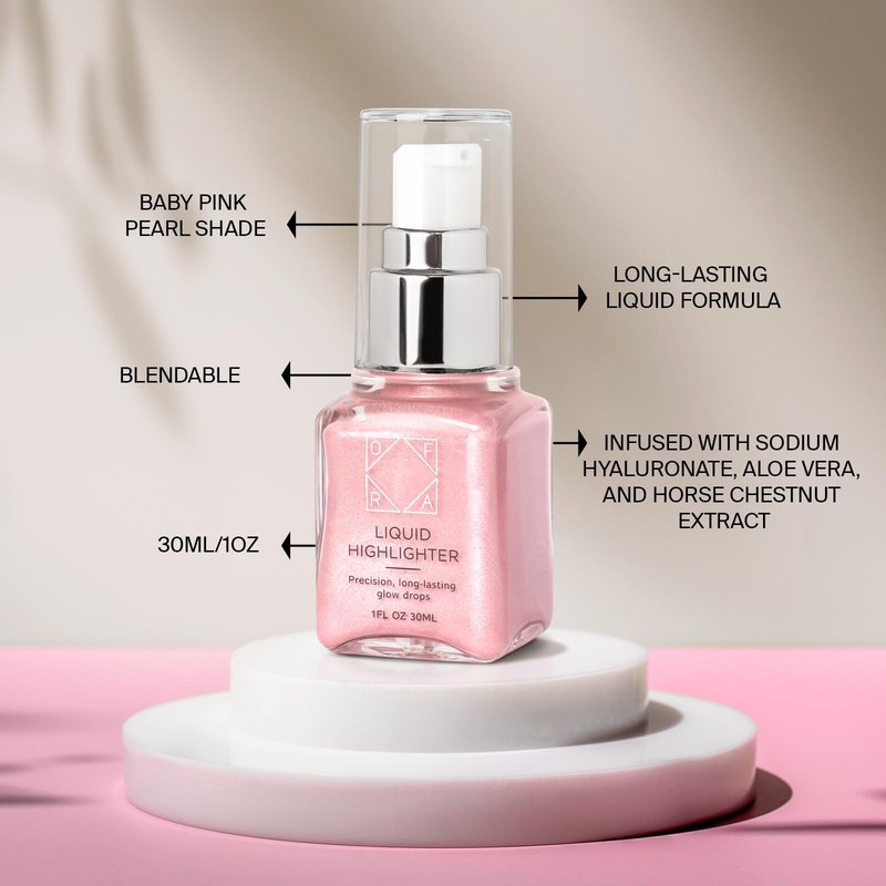 Ofra Star Lit Liquid Highlighter Cupid | Gel-Like Liquid Highlighter for a Pearl, Luminous Glow | Long-Lasting, Blendable, and Buildable Formula | 30ml/1oz