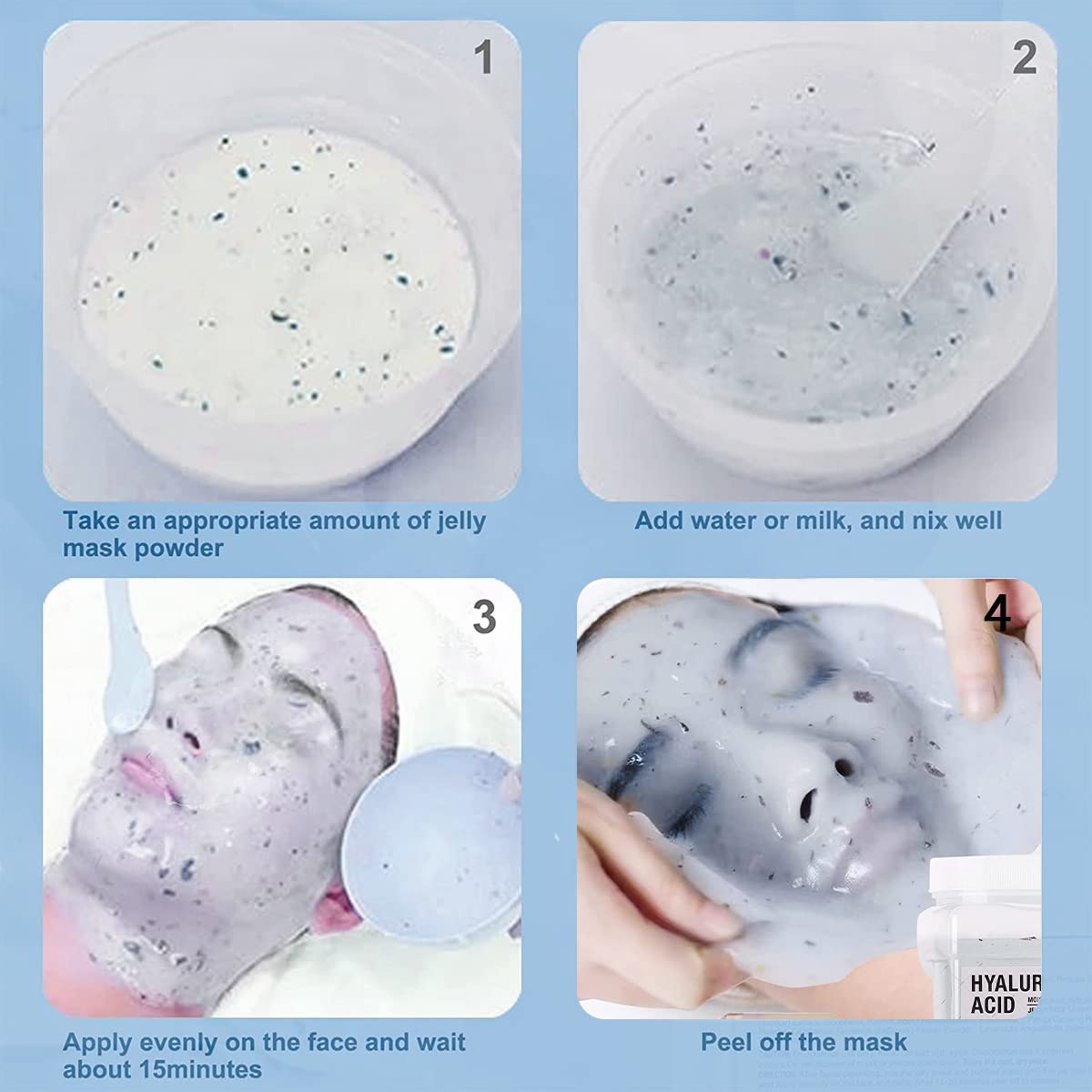 yordhg Jelly Mask Powder for Facials Professional Natural Gel Powder jelly Mask Peel Off Face Masks SkinCare, Moisturizing & Hydrating 23 Fl Oz (Hyaluronic Acid)