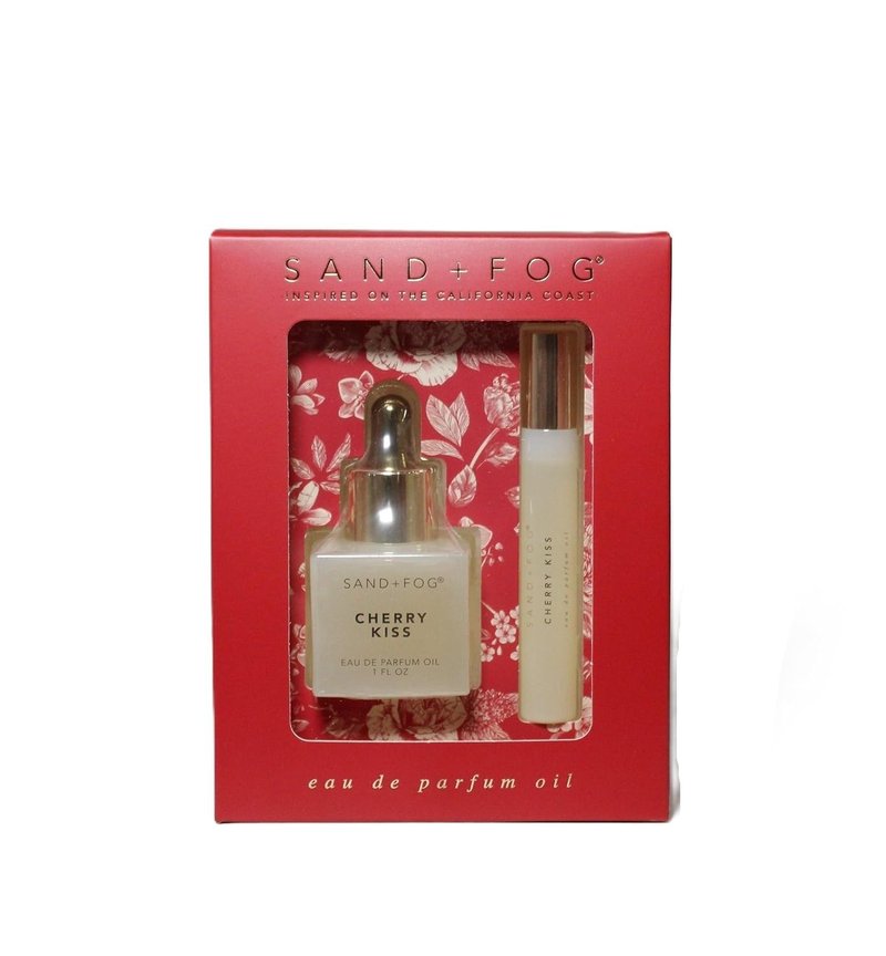 Sand + Fog Cherry Kiss Fragrance Perfume Oil Eau De Parfum 1 fl oz Oil Dropper and 0.33 fl oz Roller