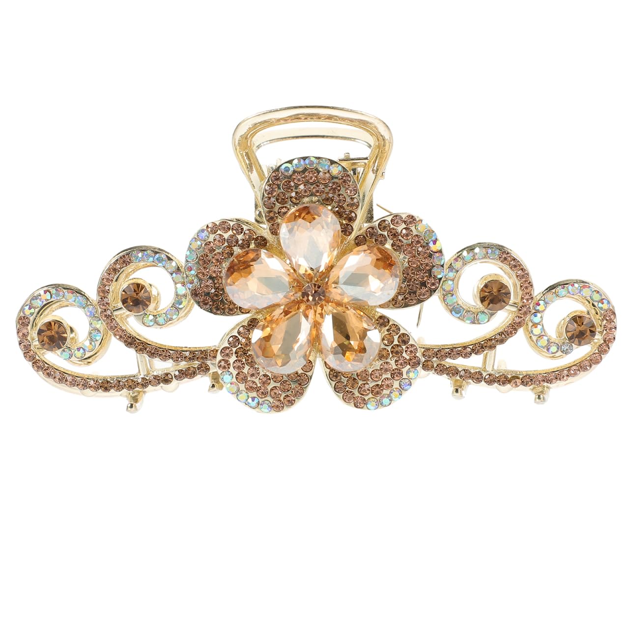 Vintage Rhinestone Hair Claw Clips - Alloy Fancy Hair Accessory with Pins and Large Jaw Clips