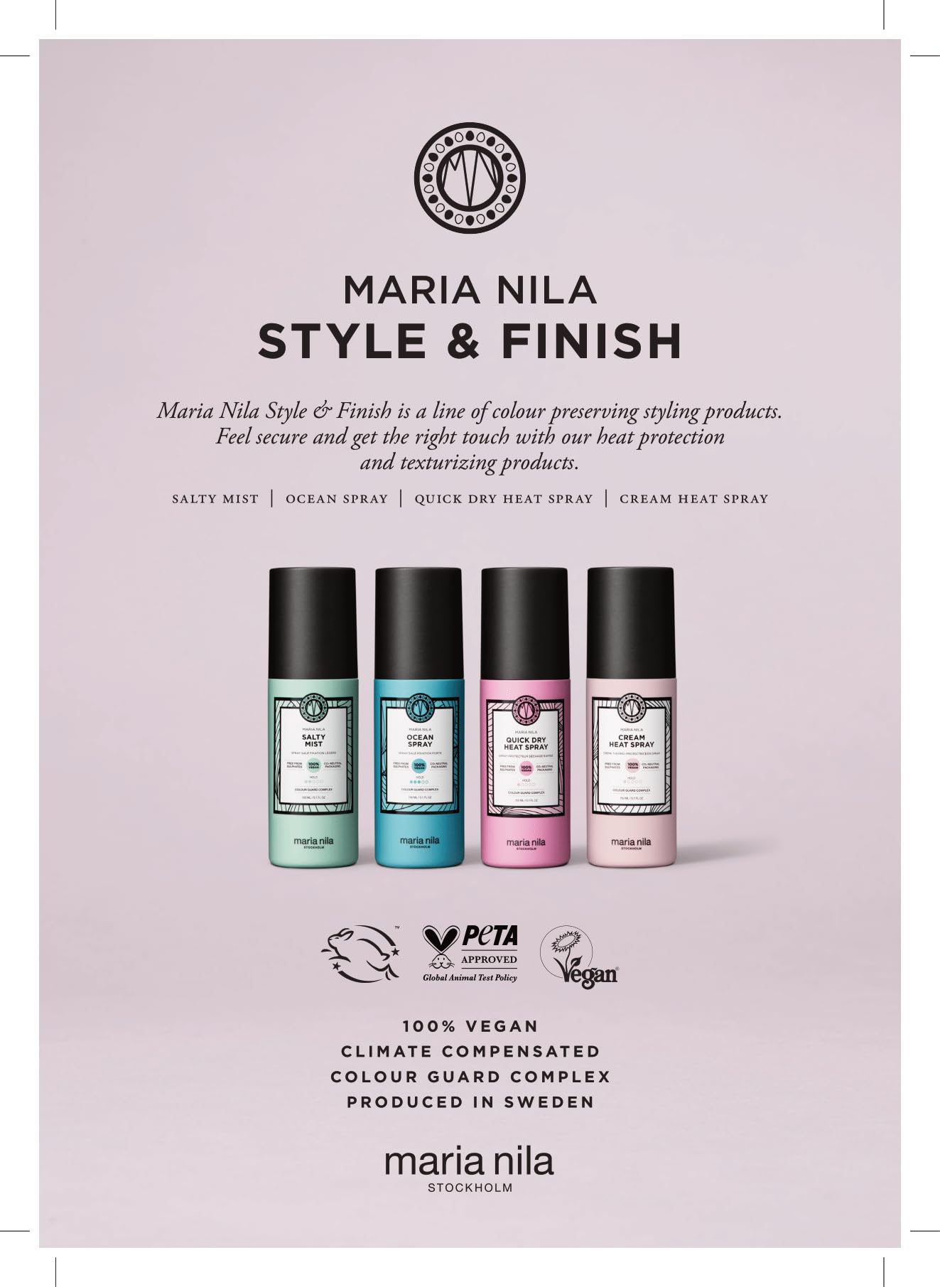 Maria Nila Ocean Spray, Hold 3/5, For Textured Natural Beach Waves, 100% Vegan & Sulfate/Paraben free, 5.1 Fl Oz