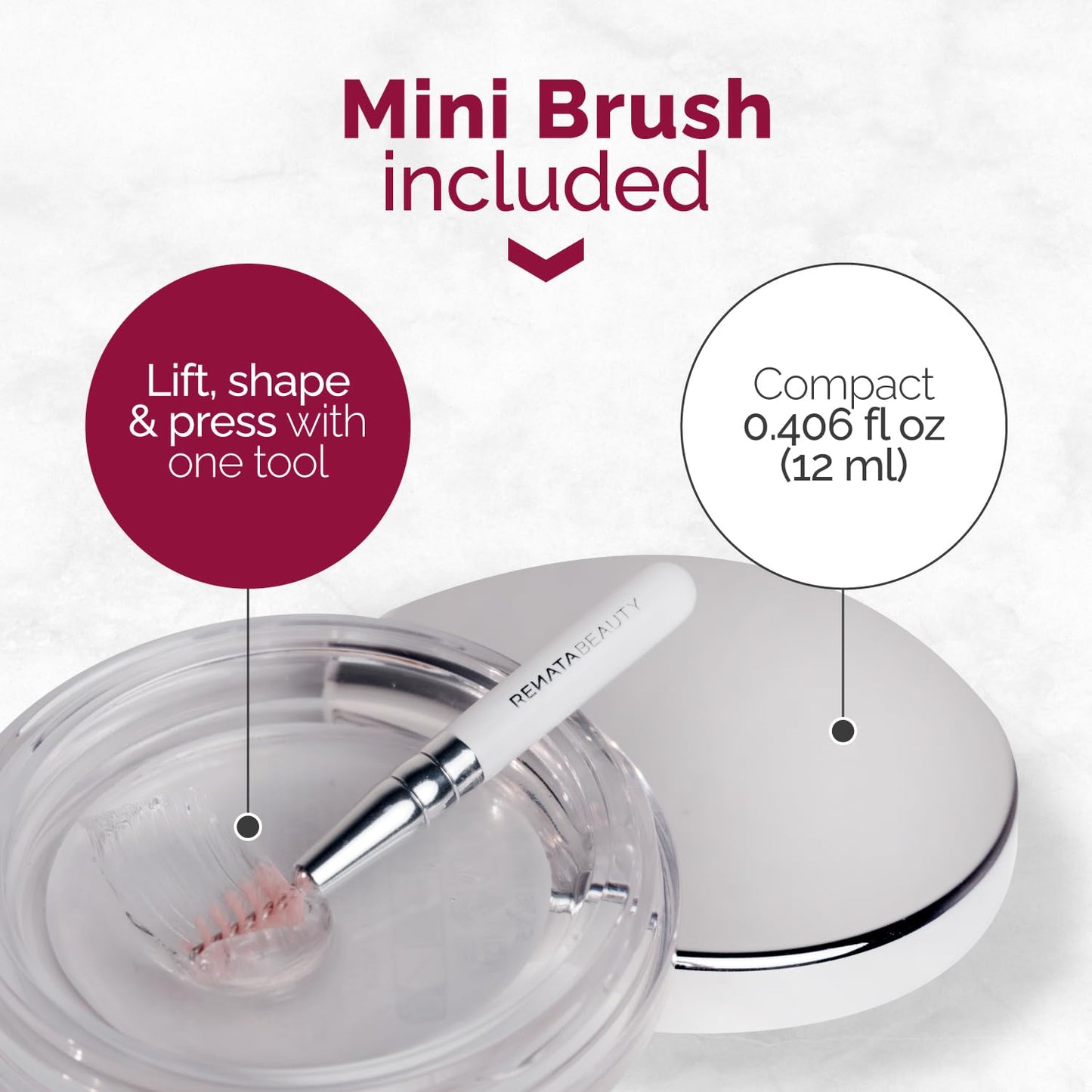 RB RENATA BEAUTY Brow Lift – Clear Brow Wax for Instant Lamination Effect & All-Day Hold – Flake-Free, No White Residue – Includes Mini Brush – 0.406 fl oz (12 mL) – Fluffy, Feathered, Soft Brows Look