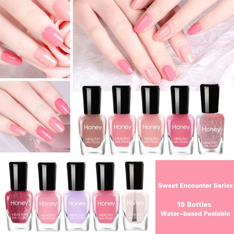 Eco-Friendly Water-Based Nail Polish Set - Non-Toxic, Easy Peel Off, Fast Dry | 20 Bottles for Women & Teens