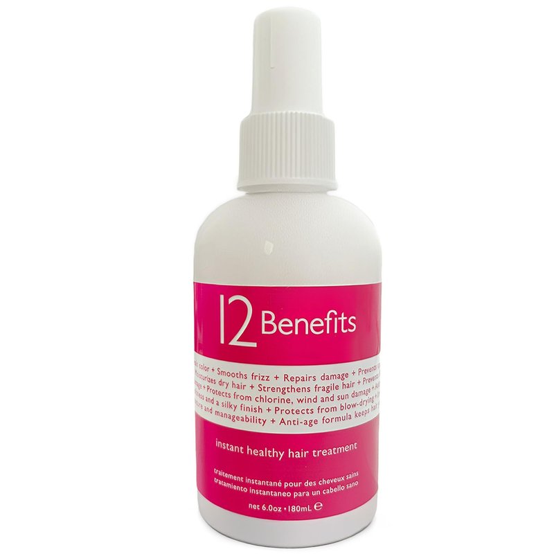 12 Benefits Leave-In Conditioner Spray + Salon-Quality Repair & Shine + 12-in-1 Professional Hair Treatment + Heat Protection + Anti-Frizz + Detangles & Strengthens + Instant Healthy Hair, 6 Fl Oz
